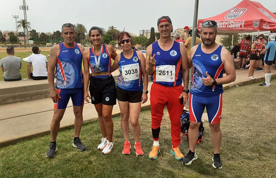 De izquierda a derecha: Manuel Martínez (dos oros, una plata y un bronce), Nuria Díaz (un bronce), Olga García (dos bronces), Luis Cantillo (cuarto) y Jesús Mora. 