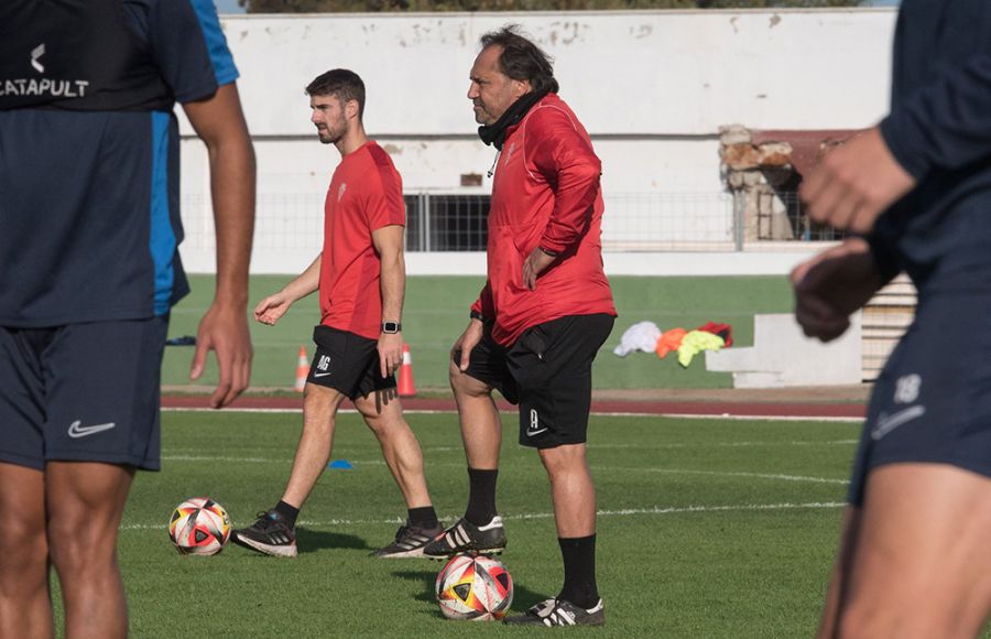 Alfredo Santaelena, en un entrenamiento de esta semana. 