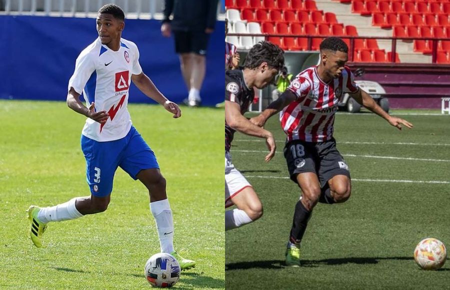 Manny Rodríguez, en su etapa con el Rayo Majadahonda y con la SD Logroñés. 