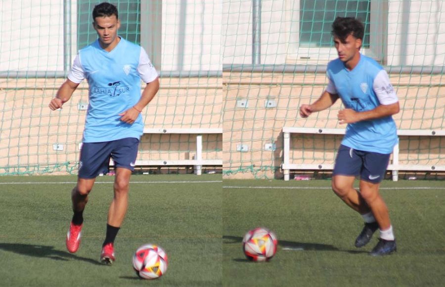 Omar Santana y Javi López, en la sesión matinal de este viernes. 