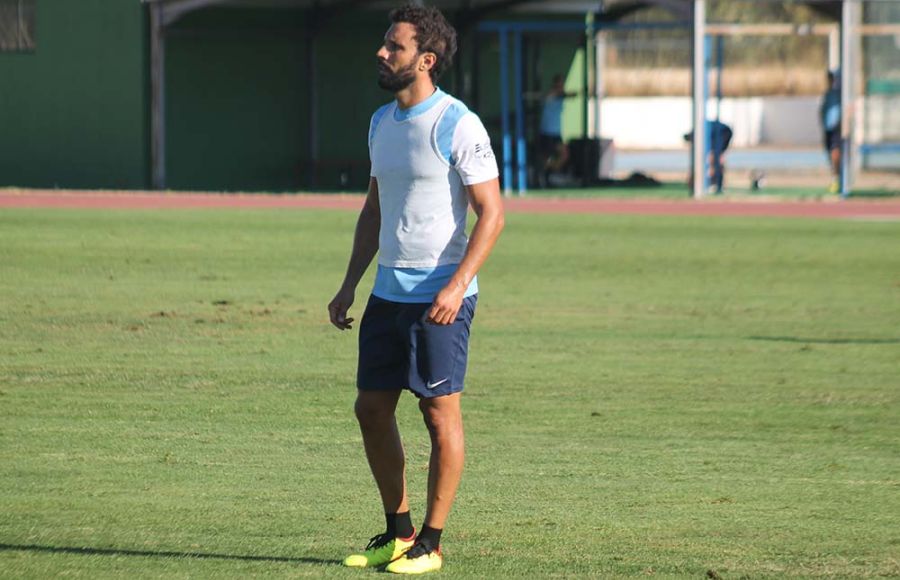 Germán Sánchez, en el entrenamiento de este viernes. 