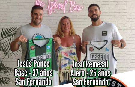 Jesús Ponce y Josu Remesal, con la camiseta del CB San Fernando. 