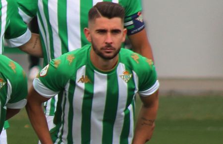 David Ramos, en el once del Betis Deportivo ante el San Fernando CD en la última jornada de la temporada 20-21 en Sevilla. 