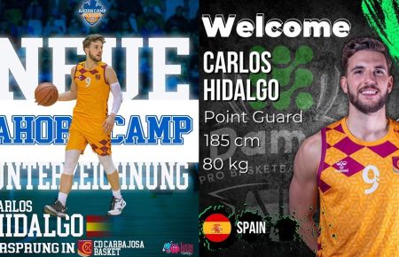 La bienvenida del Bis Baskets Speyer a Carlos Hidalgo.