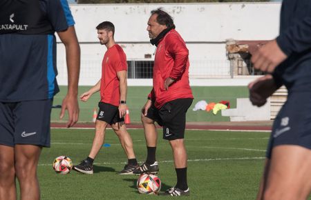 Alfredo Santaelena, en un entrenamiento de esta semana. 