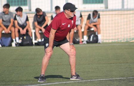 Antonio Iriondo, en el entrenamiento del pasado lunes. 